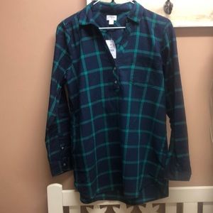 NWT JCrew pull over flannel shirt